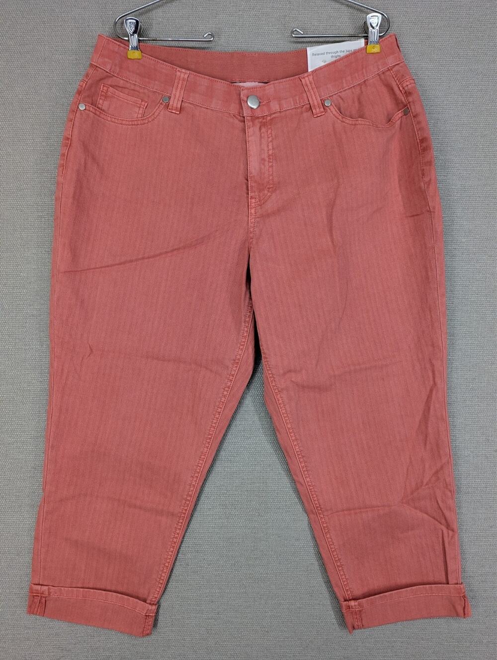 Christopher & Banks Relaxed Fit High Rise Cropped Jean 14W Coral -0725F180